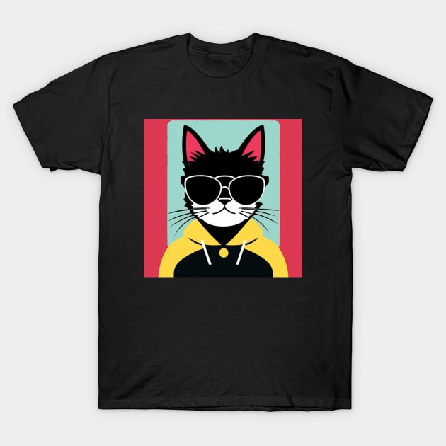 Retro Cat T-Shirt by jeanmbart